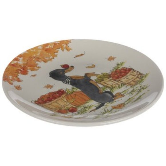 NWT Dog in Scarf Plate Fall Harvest Dachshund Doxin by Certified International - Picture 6 of 6